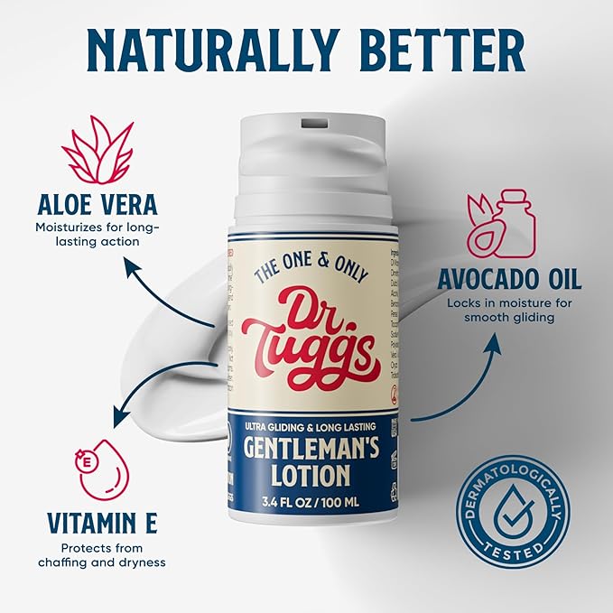 Gentleman’s Lotion – Me Time Lotion for Men with Moisturizing Aloe Vera, Avocado Oil & Vitamin E – Long-Lasting, Smooth, Non-Greasy Formula – Made in USA – 3.4 fl oz