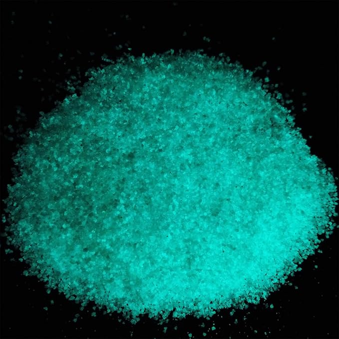 TWINKLING Glow in The Dark Crushed Glass, Broken Glass Glitter, Glow in The Dark Stones Gems Chips for DIY Resin Art Epoxy Crafts, Nail Art, Jewelry Making, Geode Painting, 0.85mm(100g) (Blue Green)