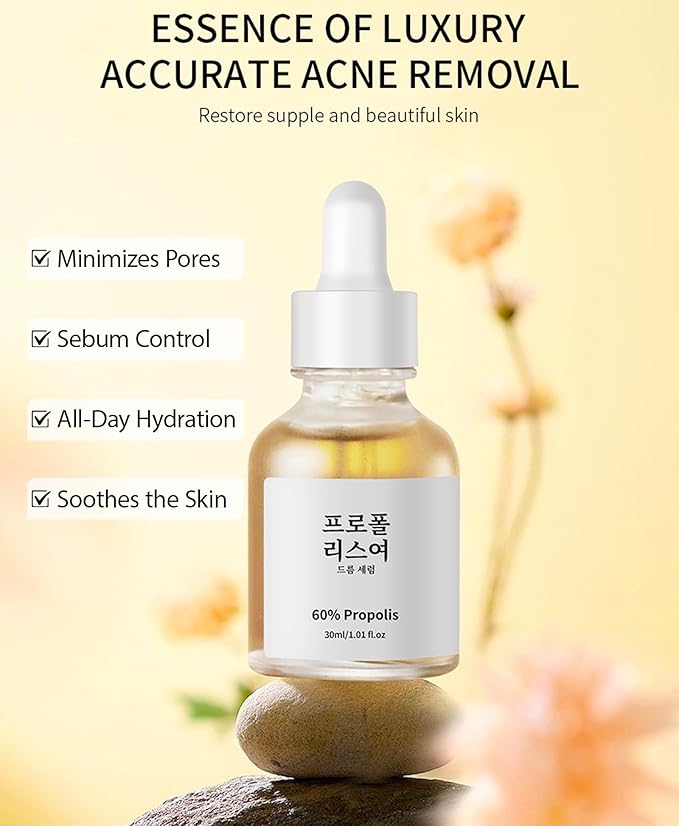 Propolis and Niacinamide Hydrating Facial Soothing Moisturizer, Glow Boosting Serum for Face for Acne-prone&Sensitive skin, Minimize breakouts, Korean skincare 30ml, 1 fl.oz
