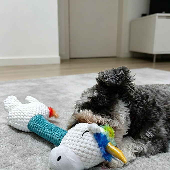 Squeaky Plush Dog Toys, Cute Animal Pet Toy for Small Dogs, Pony