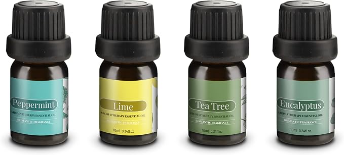 Essential Oil Diffuser – Premium Aromatherapy Diffuser with Essential Oils – Scent Diffusers for Home, Large Room, Office & Apartment Essentials – Air Diffuser - Includes 4 Essential Oils (400ml)