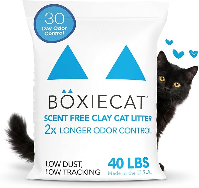 Boxie Premium Unscented Clumping Cat Litter 30 Day Odour Control 40 lb