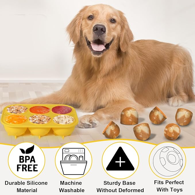BABORUI Popsicles Molds Kit for Woof Pupsicle Large 25-75lbs, 12 Cavities Silicone Dog Treat Molds with Container Tong for Making Frozen Refill Pops Treats (L)