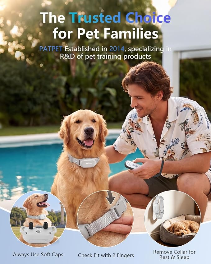 PATPET Dog Shock Collar with Remote Control - 4000FT Safe Training Collar