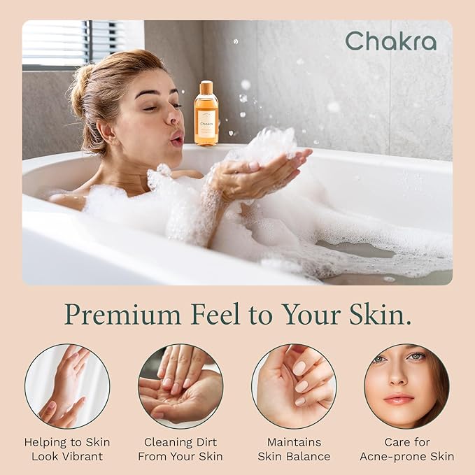 Chakra Body Wash for Women & Men - Moisturizing Shower Gel for Deep Cleansing and Silky Skin - Gentle Daily Body Care with Long-Lasting Freshness, 8.45 fl oz, Natural Flowers