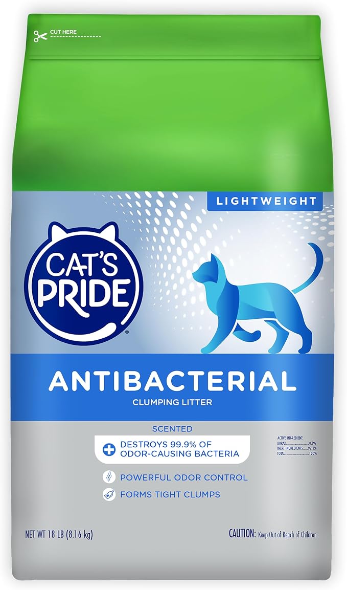 Cat's Pride Antibacterial Litter, Odor-Eliminating Lightweight Scented 12lb
