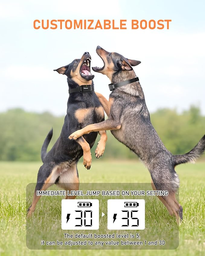 Petory Dog Training Collar with 2 Collars - 4000FT Training Collar with Remote, IPX7 Waterproof Electric Dog Collar with 4 Training Modes,Rechargeable e Collar for 15-120lbs Medium Large Dogs