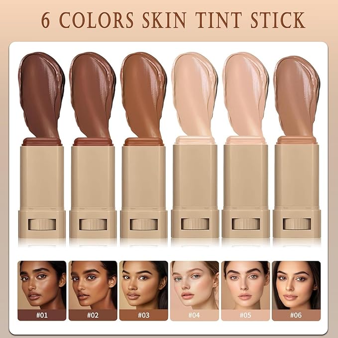 Beauty Balm Serum Boosted Skin Tint, Lightweight Solid Tinted Hydrating Serum Foundation Contour Stick for Women, Sheer to Medium Coverage, Radiant & Dewy Finish for Face Makeup(#05)
