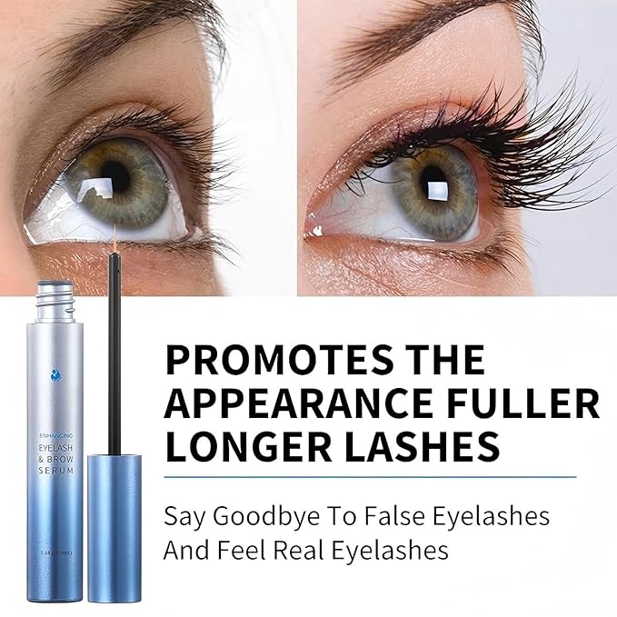 Lash Serum for Eyelash Growth – Advanced Formula with Plant Extracts & Hyaluronic Acid for Longer, Thicker & Fuller Looking Lashes – Gentle, Vegan & Cruelty-Free Eyelash Enhancing Serum