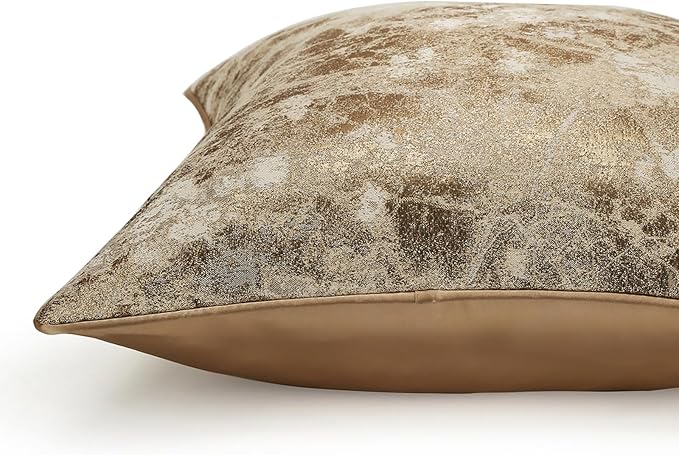 vctops Gold Decorative Luxurious Throw Pillow Covers Jacquard Square Cushion Cases Pillowcase for Bed Sofa Couch Chair Car Home Decor (Gold B,20"x20")