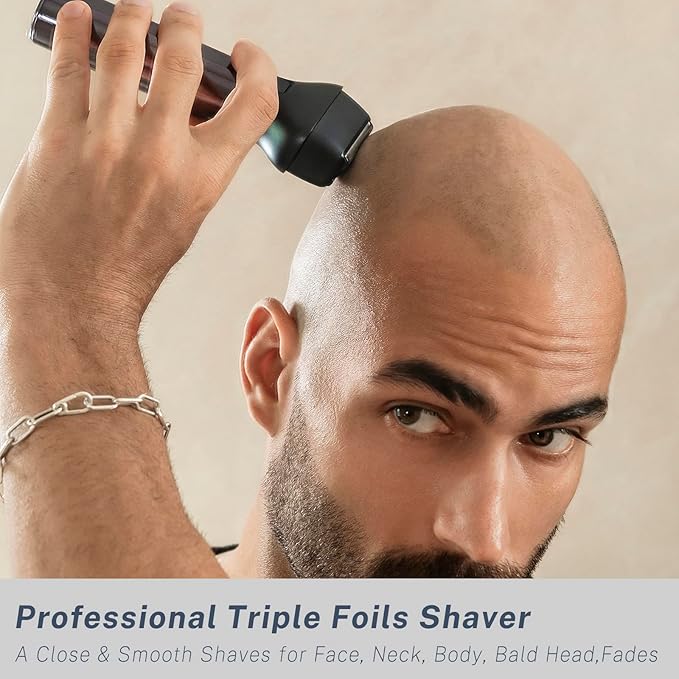 Beard Trimmer for Men, Precision Dial Adjustable 20 Settings, All-in-One Professional Hair Clippers and Foil Shavers Set with Nose Body Hair Trimmers, IPX7 Waterproof Wet and Dry, USB-C Charge Dock