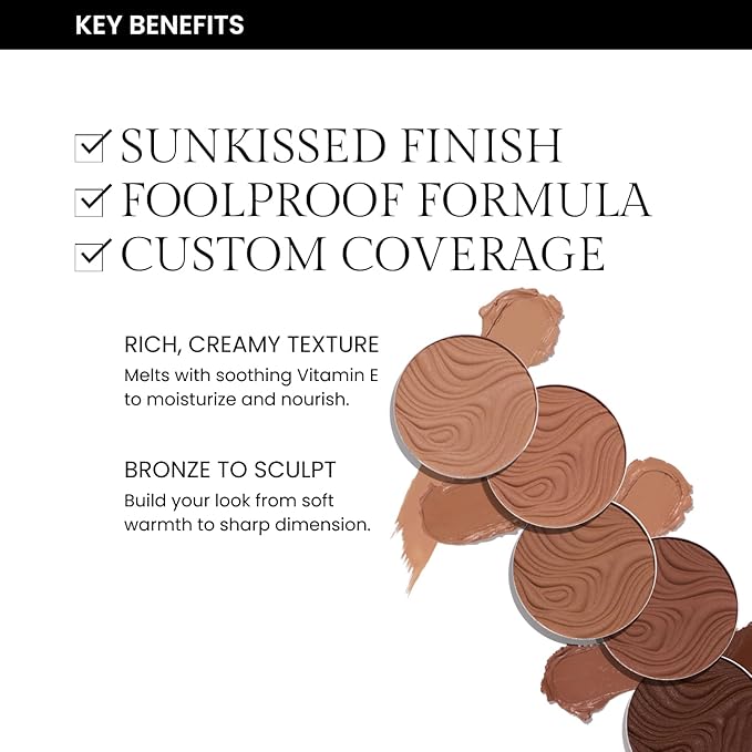 OFIR Geo Sculpt Blendable Cream Bronzer | Buildable Radiant Finish with Vitamin E | Vegan & Cruelty Free Makeup Bronzer | Sun Kissed Glow Compact For Sculpting Cheekbones | Clay - Soft Tan, 0.24 oz