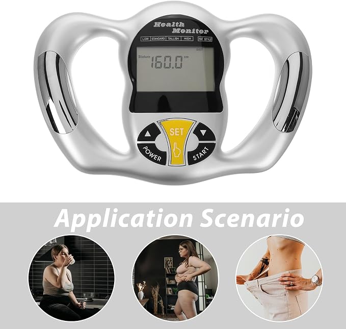 Handheld Body Fat Analyzer Digital Body Fat Percentage Monitor Bmi Calculator Portable Health Monitor for Fitness and Weight Management