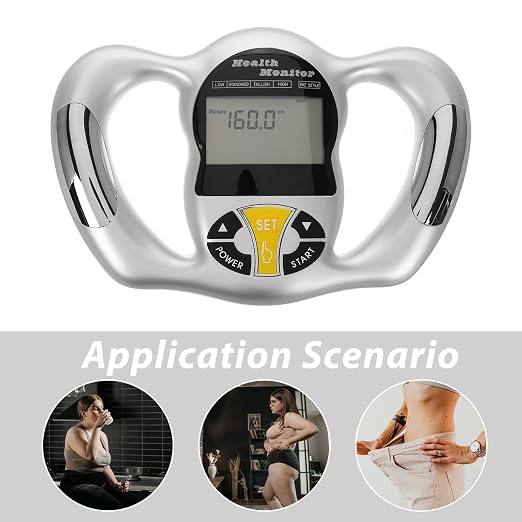 Uonlytech Handheld Body Fat Monitor Bmi Measurement Tool Digital Body Fat Scanner for Fitness Tracking and Health Analysis