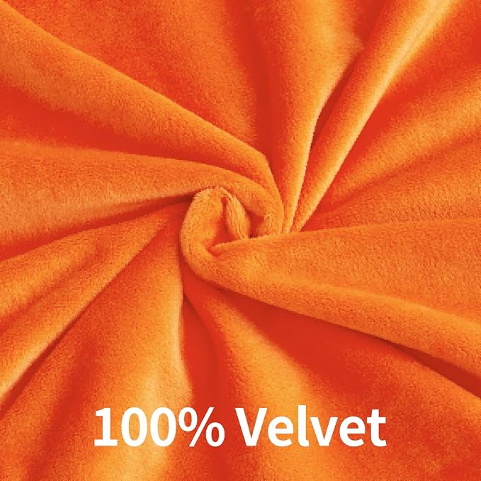 Velvet Throw Pillow Covers Orange Set of 2 20x20 Inch Pillow Covers, Soft Farmhouse Neutral Decorative Pillowcases for Couch Sofa Bed, Home Boho Decor, Modern Cushion Covers