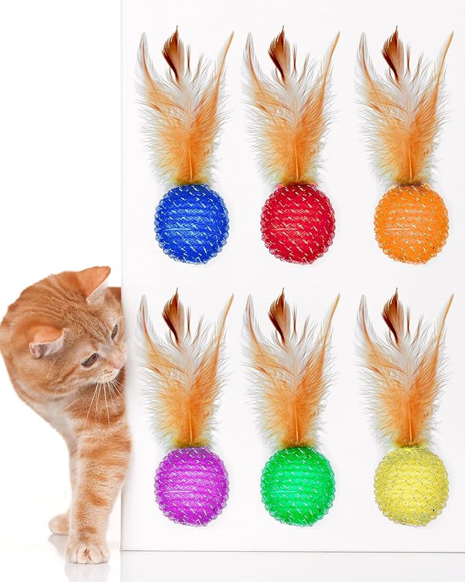 PET SHOW 10 Pack String Toys Cat Balls for Indoor Cats Kitten