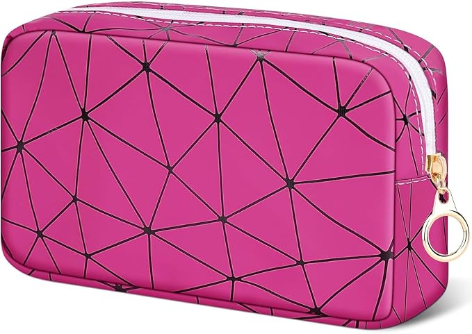 Likesing Tampon Holder for Purse, Leather Period Bag Sanitary Napkin Storage Bag for Girls Womens, Portable Feminine Emergency Pad Period Pouch(Rose red)