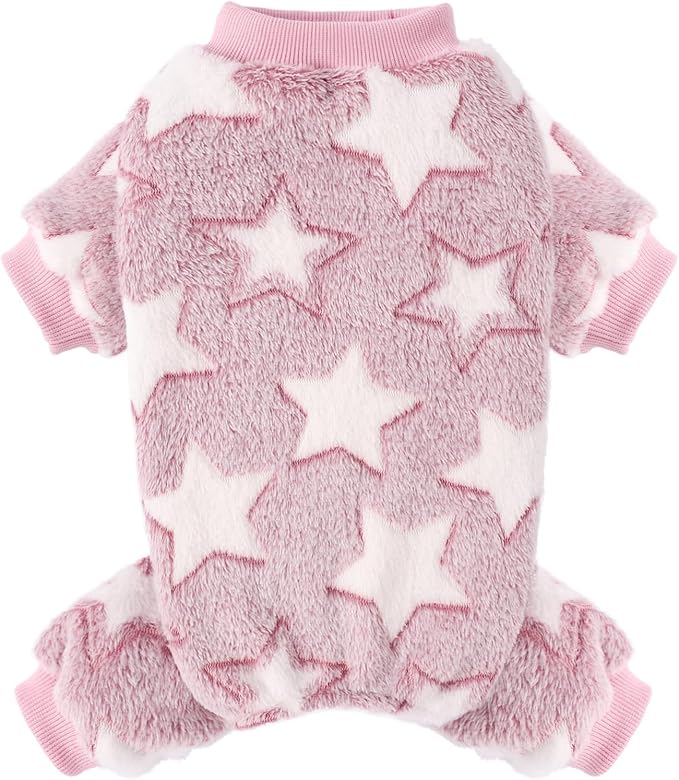 Yikeyo Dog Sweater, Dog Sweaters Pajamas for Small Dogs, Winter Pet Onesies Pjs,Puppy 4 Legged Sweater Clothes for Chihuahua Yorkie Teacup Jumpsuit,Cute Pet Outfits Apparel,Stars,S,Chest 16.9 in