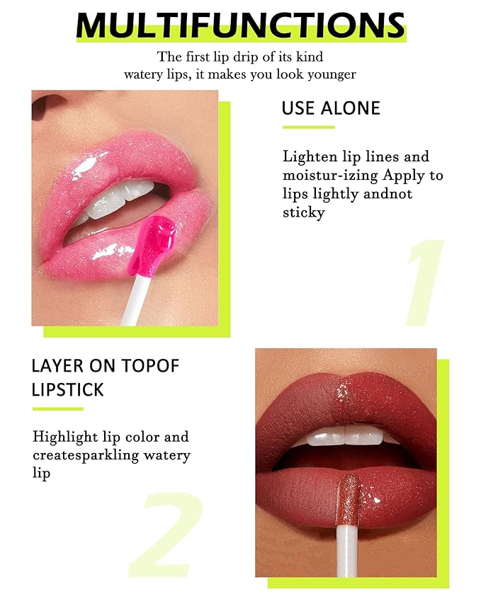 Lip Oil Lip Glaze-1Pcs Hydrating Red Lip Glow Oil,Shiny Transparent Tint Lip Gloss Plumping,Long Lasting Non-sticky Clear Glow Reviver Lip Care Oil, Christmas Makeup Gift for Women Girl-05#