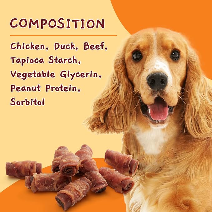 Jungle Calling Triple Flavor Rolls Dog Treats, Chicken Duck & Beef, 10.6 oz | Rawhide Free Treat for Small, Medium & Large Breeds, Limited Ingredient Chews Perfect for Daily Reward, Easily Digestible