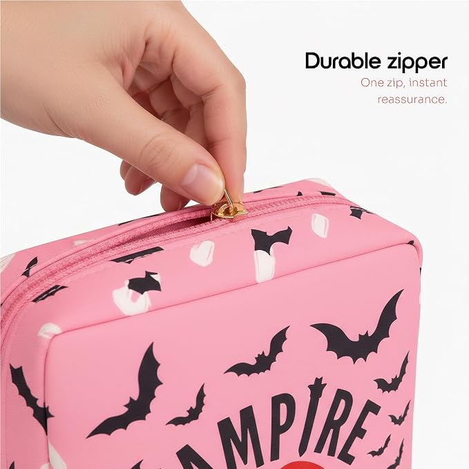 Period Pouch – Compact, Stylish, Discreet Period Bag For School with Waterproof Lining Fits Pads & Tampons, Cute Pad Bag for Teens, Travel, School, Girls Period Kit