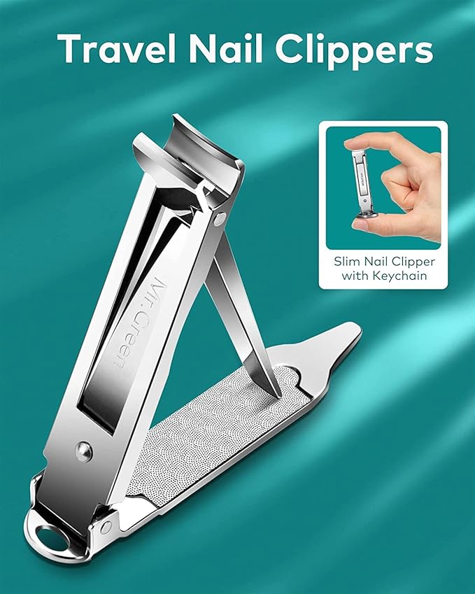 MR.GREEN Portable Nail ClippersMedical Grade Stainless Steel Foldable Nail Cutter Ultra Slim Travel Design