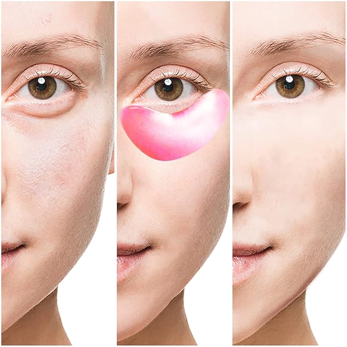 Pink Collagen Eye Mask, 30 Pairs Crystal Under Eye Patches For Puffy Eyes and Dark Circles – Look Less Tired and Reduce Wrinkles and Fine Lines (Pink)