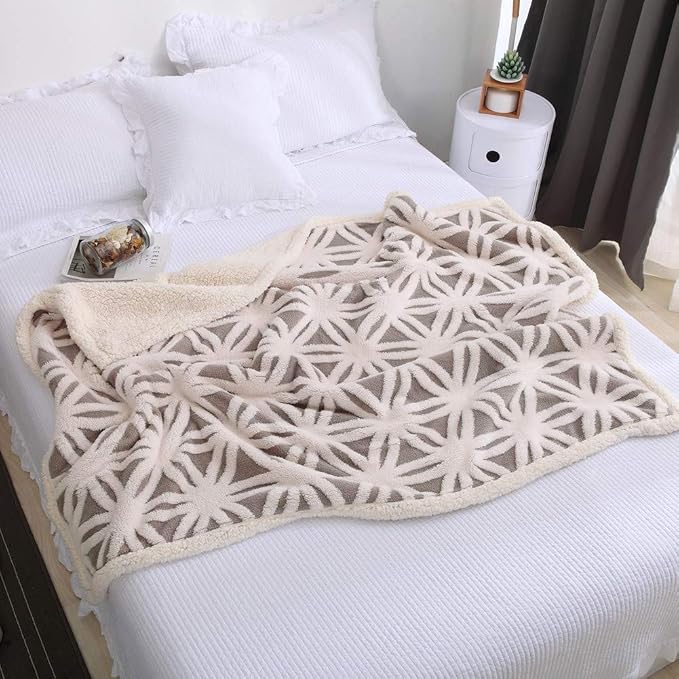 LOMAO Sherpa Fleece Blanket Fuzzy Soft Throw Blanket Dual Sided Blanket for Couch Sofa Bed (Grey, 40"x50")