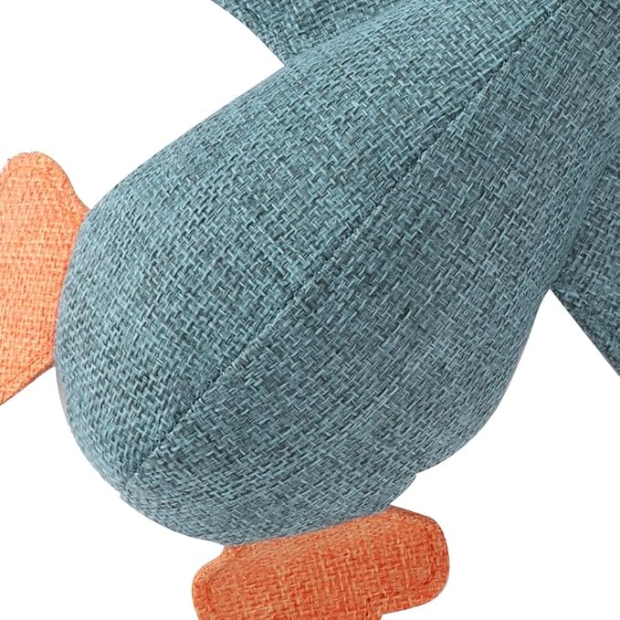 Squeaky Goose Dog Toy, Cotton Linen Blend Chew Toy for Small Medium Dogs and Cats, Interactive Play Toy with Teeth Cleaning Function(Grey)