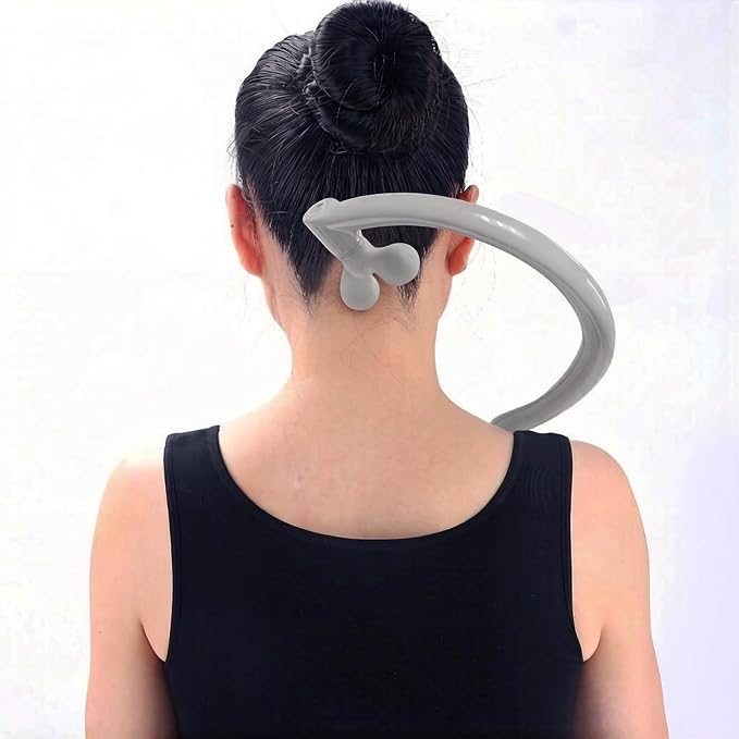 Portable Self Massage Tool - Portable Trigger Point Therapy for Back and Neck, 7.21 * 14in Lower Back Massager, Myofascial Release Tool & Deep Tissue Muscle Massage Stick, Shoulder Leg Feet-Sage Grey