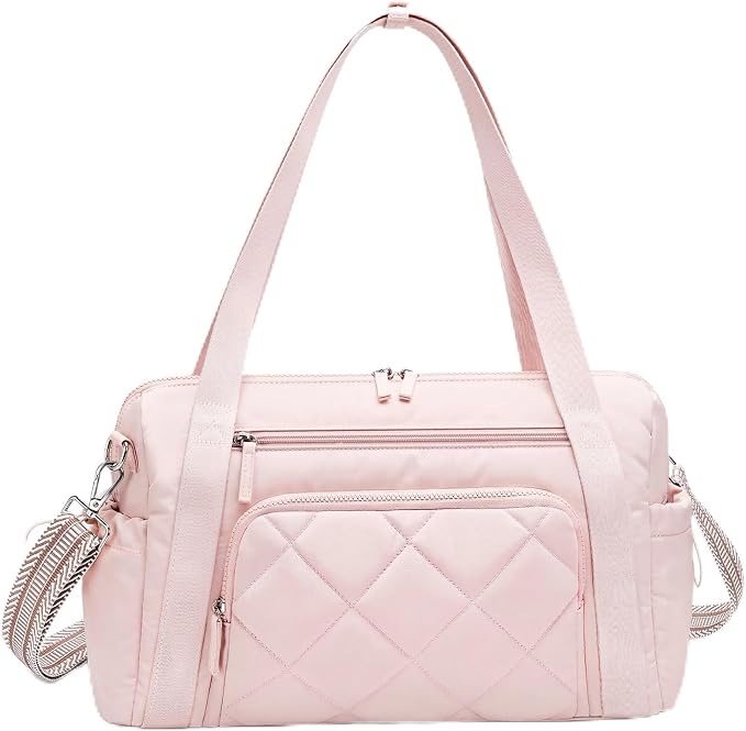 SYTRAH Gym Bag for Women, Duffle Weekender Bags for Travel, Lightweight Weekender Tote with Wet Pocket for Sports, Workout and Dance Pink