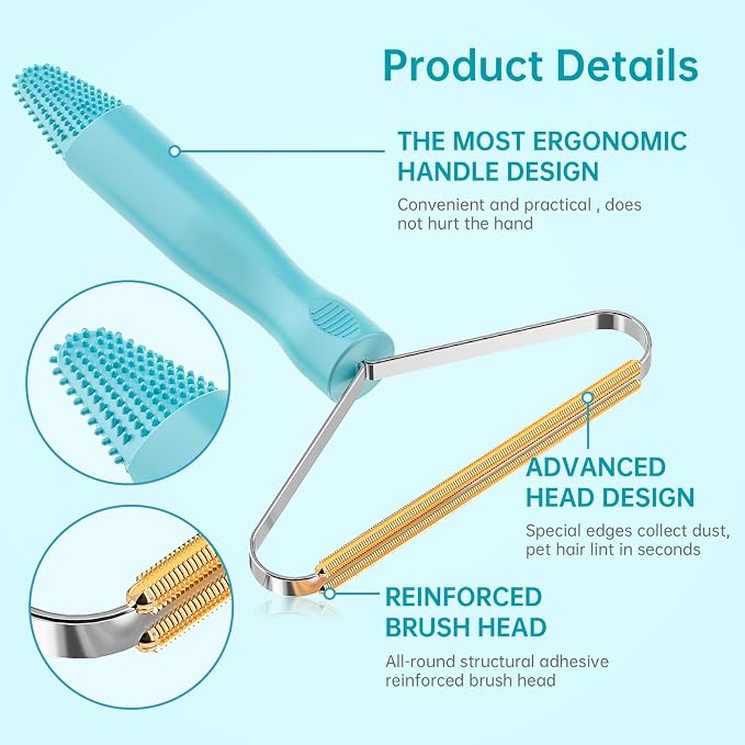 3-Pack Pet Hair Removal Tool, Dog & Cat Hair Remover, Carpet Rake | Fur Removal Tool, Portable Carpet Scraper, Pet Hair Brush, Carpet Rake for Pet Hair Removal, Car Cushions, Sofas, Rug