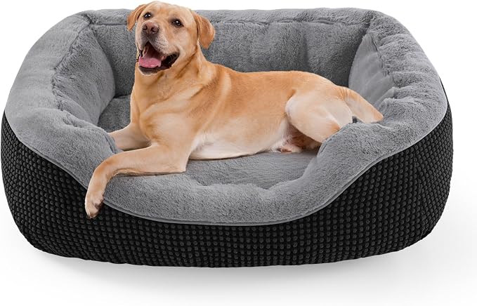 Large Dog Beds Large Sized, Washable Orthopedic Warming Soft Sleeping Durable with Anti-Slip Bottom