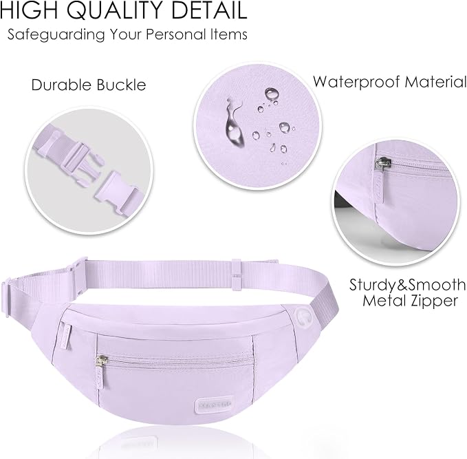 MAXTOP Large Crossbody Fanny Pack with 4-Zipper Pockets,Gifts for Enjoy Sports Festival Workout Traveling Running Casual Hands-Free Wallets Waist Pack Phone Bag Carrying All Phones