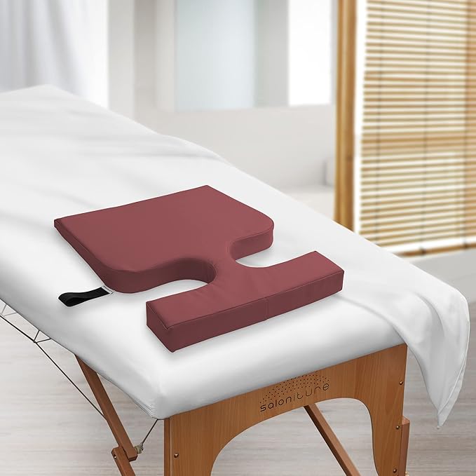 Saloniture Women's Comfort Cushion - Massage Table Wedge Bolster Pillow, Burgundy