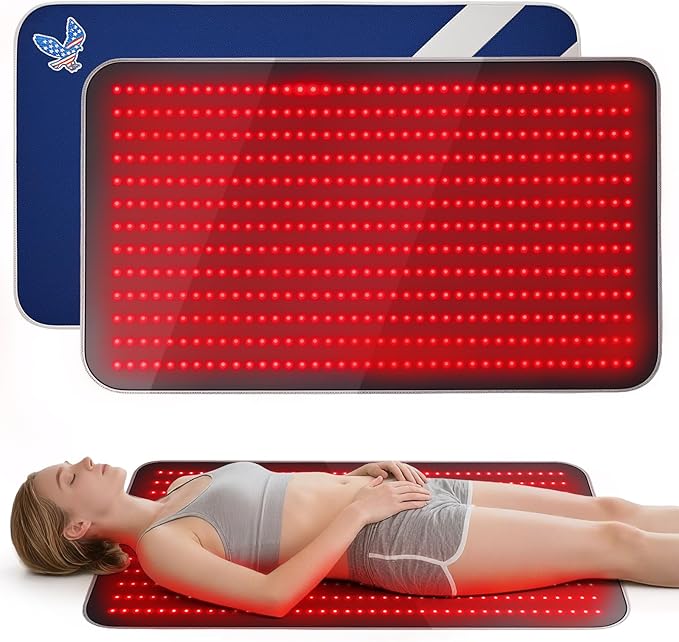 Red Light Therapy Mat for Body, 39.4" x 24" Large Size Near Infrared Red Light Therapy Pad Full Body, 660nm&850nm(520 LEDs), Adjustable Timer and Power Levels
