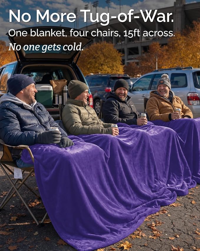 Ultra Soft Fleece Blanket Giant Blanket Size - Flannel Fleece Luxury Blanket - Lightweight for Couch Bed Chair - Thick, Warm and Breathable - All Season Cozy, Purple Haze