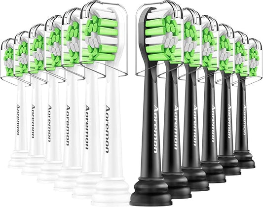 Aoremon Replacement Toothbrush Heads Compatible with Sonicare DiamondClean W C2 G2 W2 C1 C3 4100 5100 6100, 12 PCS Replacement Heads for Philips Sonicare Electric Toothbrush