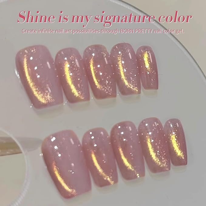 Born Pretty Cat Magnetic Eye Gel Nail Polish,Violet haze Jelly Glass Magnetic Gel Polish,Glitter Soak Off Nail Art Salon Manicure Home Gift 15ml