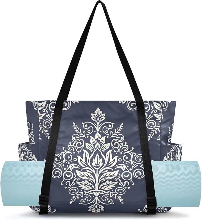 MCHIVER Yoga Bag for Women Men Large Yoga Mat Bag with Adjustable Strap Workout Bags Totes for Pilates Yoga Travel