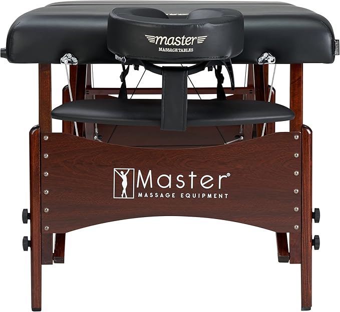 Master Massage Newport 30" Professional Portable Massage Table Package in Black with Ambient Lighting System