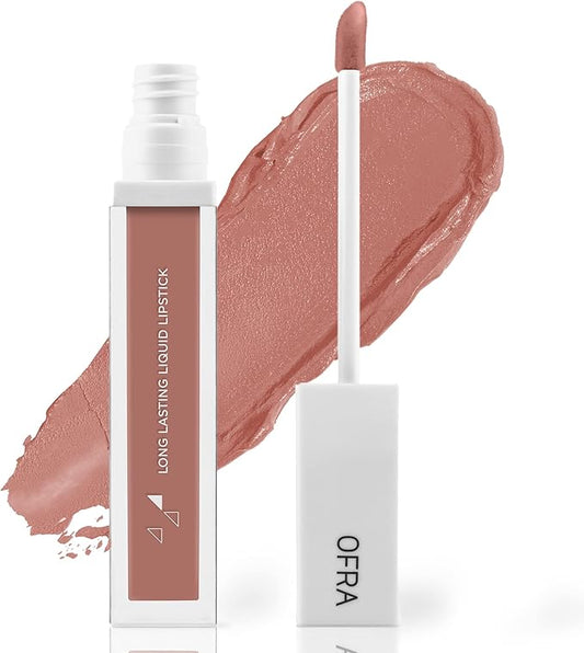 Ofra Long Lasting Liquid Lipstick - Sao Paulo | Nude Matte Lipstick with Peachy Undertones | 8g