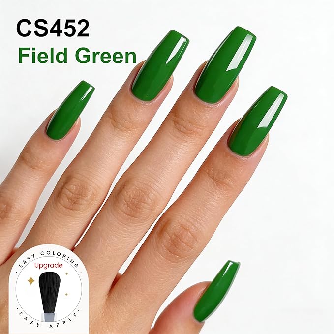 YTD Likomey Field Green Gel Nail Polish,15ml Salon Home DIY Manicure and Pedicure Fall Winter UV Color Varnish,CS452