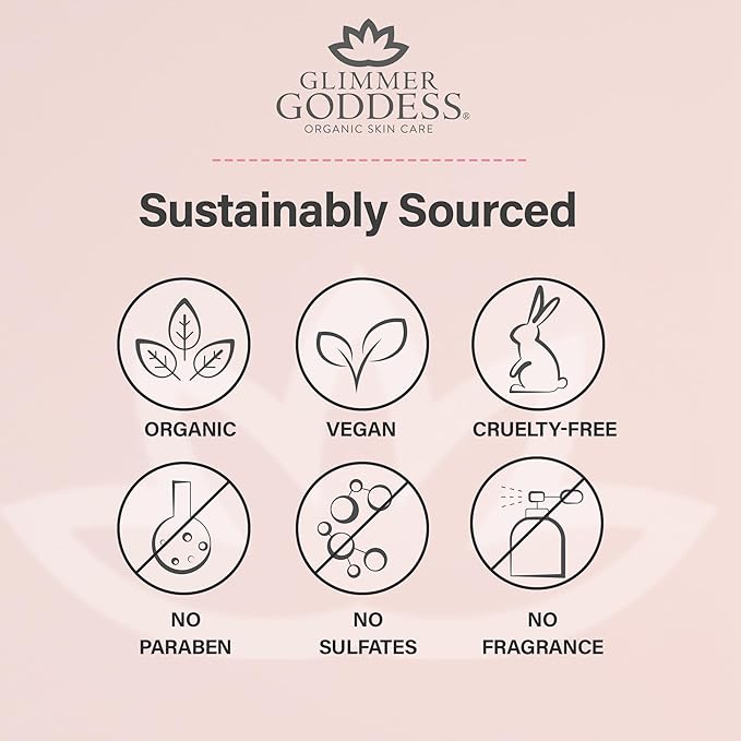 Glimmer Goddess Shimmer Body Butter with Organic Whipped Shea Butter for Hydration, Moisturizing & Silky Natural Glow - Gold Subtle, 2 oz