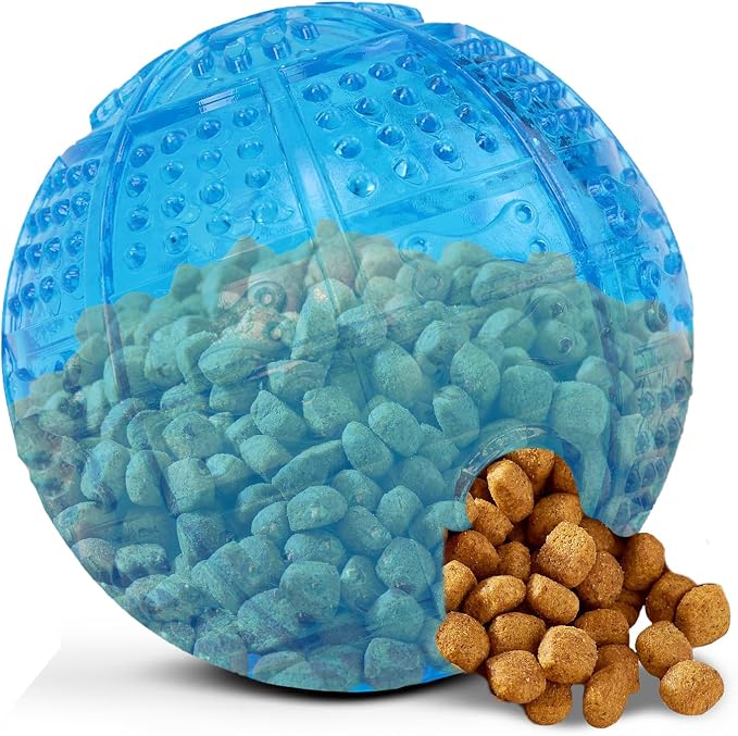 SPOT Dura-Brite Treat Ball - Treat Dispensing Dog Toy Made with Durable TPR Rubber, Interactive Slow Feeder Puzzle Ball, Prevents Boredom and Makes Mealtime Fun - 3in, Assorted Colors