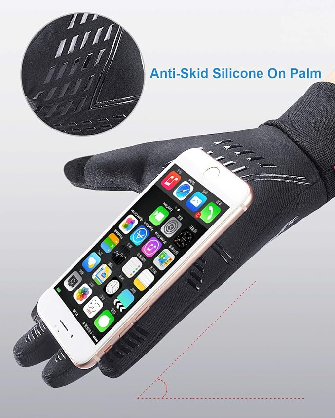 anqier Winter Gloves, Windproof Warm Touchscreen Gloves Men Women for Cycling Running Outdoor Activities