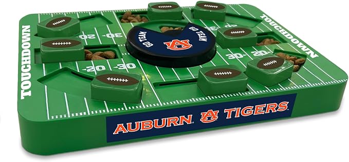 Pets First NCAA Auburn Large Puzzle Toy, New Size, Interactive Dog Treat & Slow Feeding Toy
