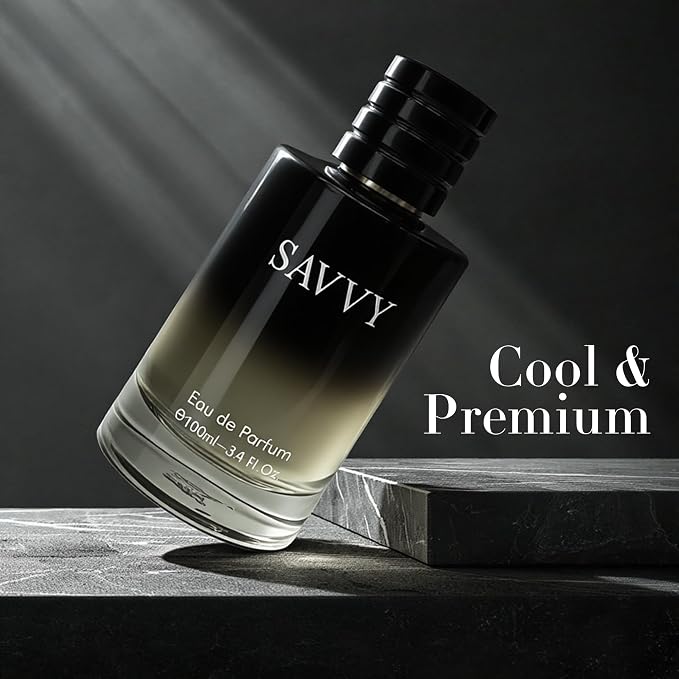 AFLUXE Savvy Long-Lasting Cologne for Men | Bergamot,Lavender,Nutmeg & Papua Vanilla Scent | Eau de Toilette 100ml Spray | Day to Night Fragrance