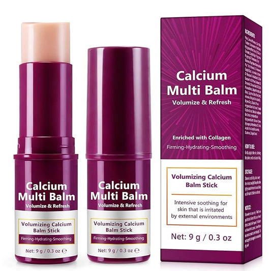 Cemenrete Calcium Multi Balm,2PACK Cemenrete Calcium Volume Multi Balm Stick,Anti Wrinkle Calciums Balms,Collagen Moisturing Stick,Wrinkles,Almond & Vitamin E for Lip Eye Cream Neck