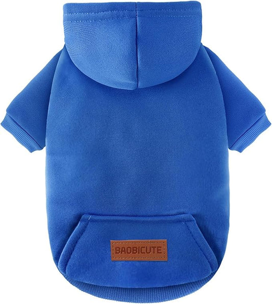 1 Pack Dog Hoodie Warm Hood Dog Sweater Cold Weather Small Dogs Sweatshirt Comfort Pet Clothes for Small Medium Dogs with Pockets Cats Chihuahua Clothes for Male Female Girl Boy Sporty Daily Wear